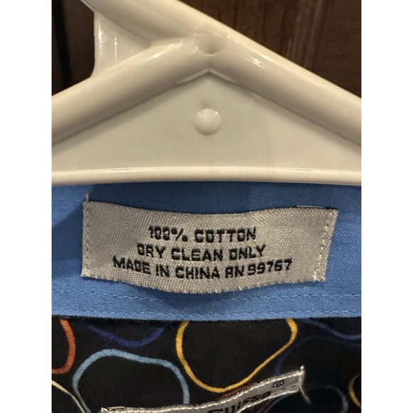 Daniel Ellissa Black‎ Blue Circles French Cuff 20 1/2 36-37 - Picture 3 of 5